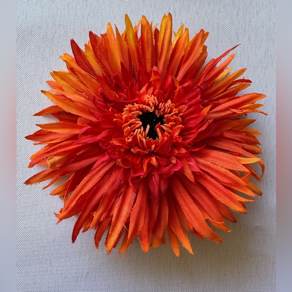 Stunning Floral Orange Brooch